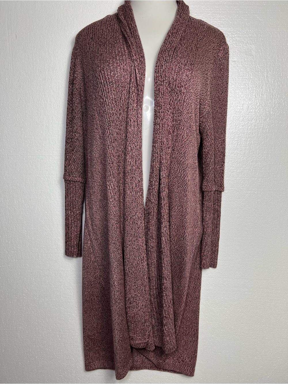SOHO New York & Company dusty roseLongline Open Front Duster Cardigan XXL